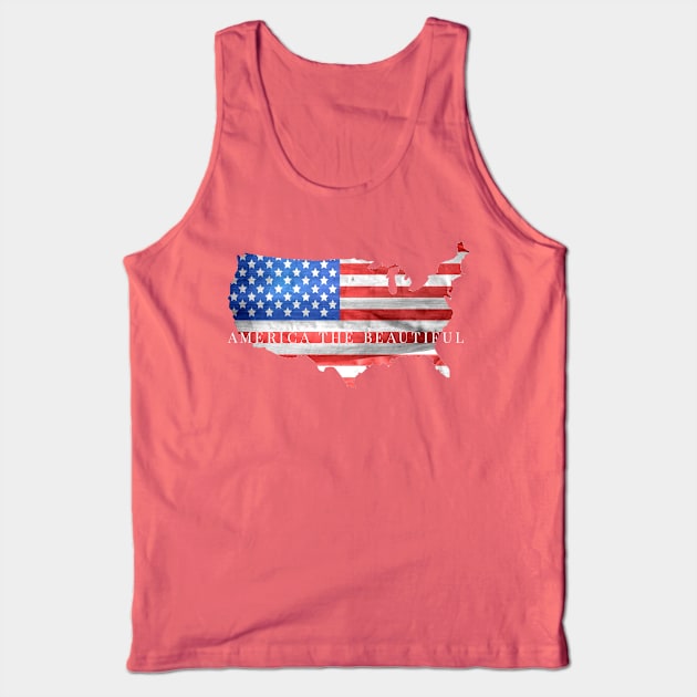 America the Beautiful Distressed Flag Tank Top by 2CreativeNomads